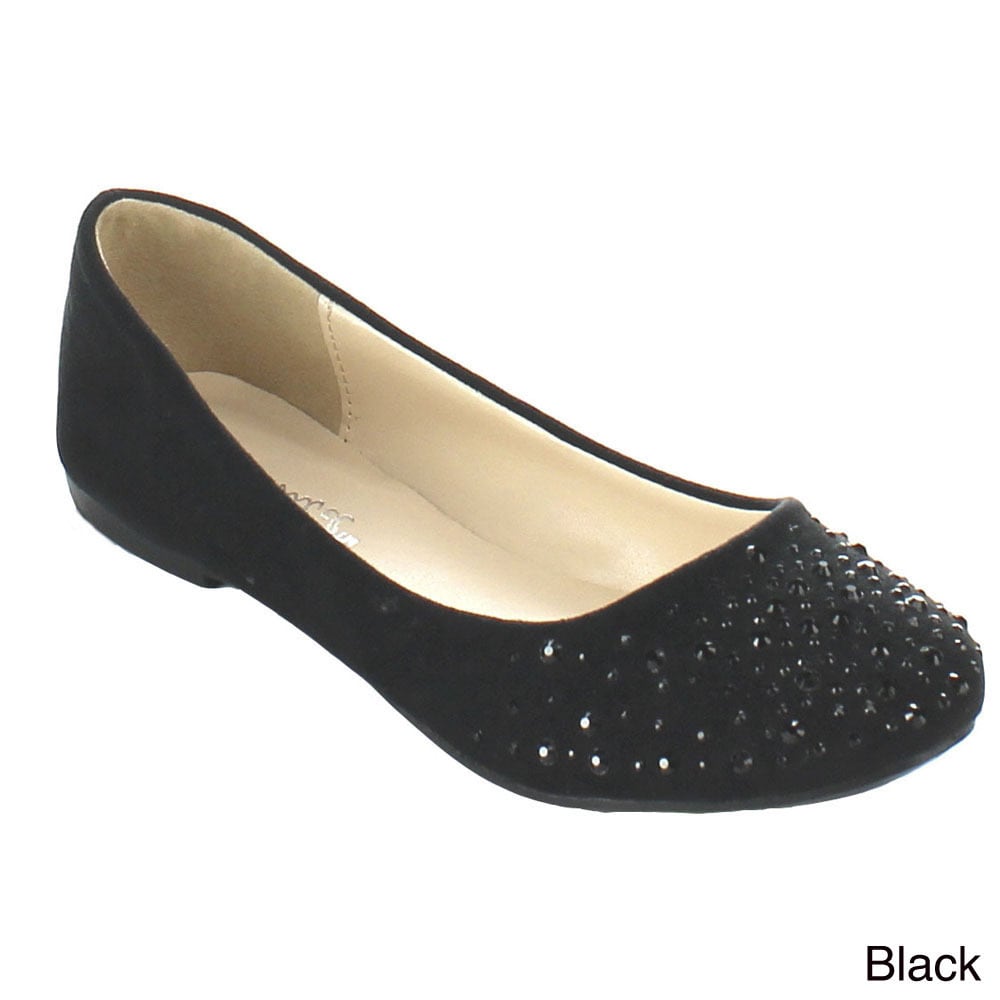 Bonnibel Great 4 Womens Slip on Sparkling Rhinestone Ballet Flats