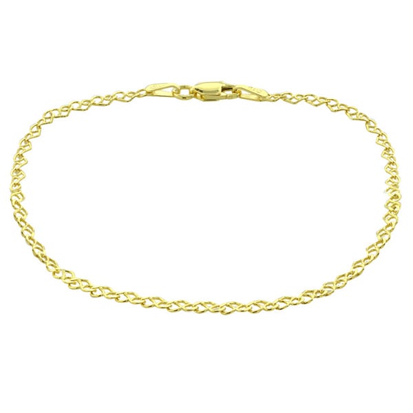 10k Yellow Gold 2.75mm Flat Figaro Chain Necklace Lobster Clasp