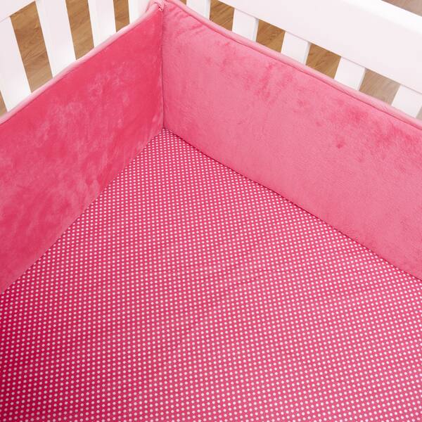 Shop Simplicity Hot Pink 4 Piece Crib Bedding Set Overstock