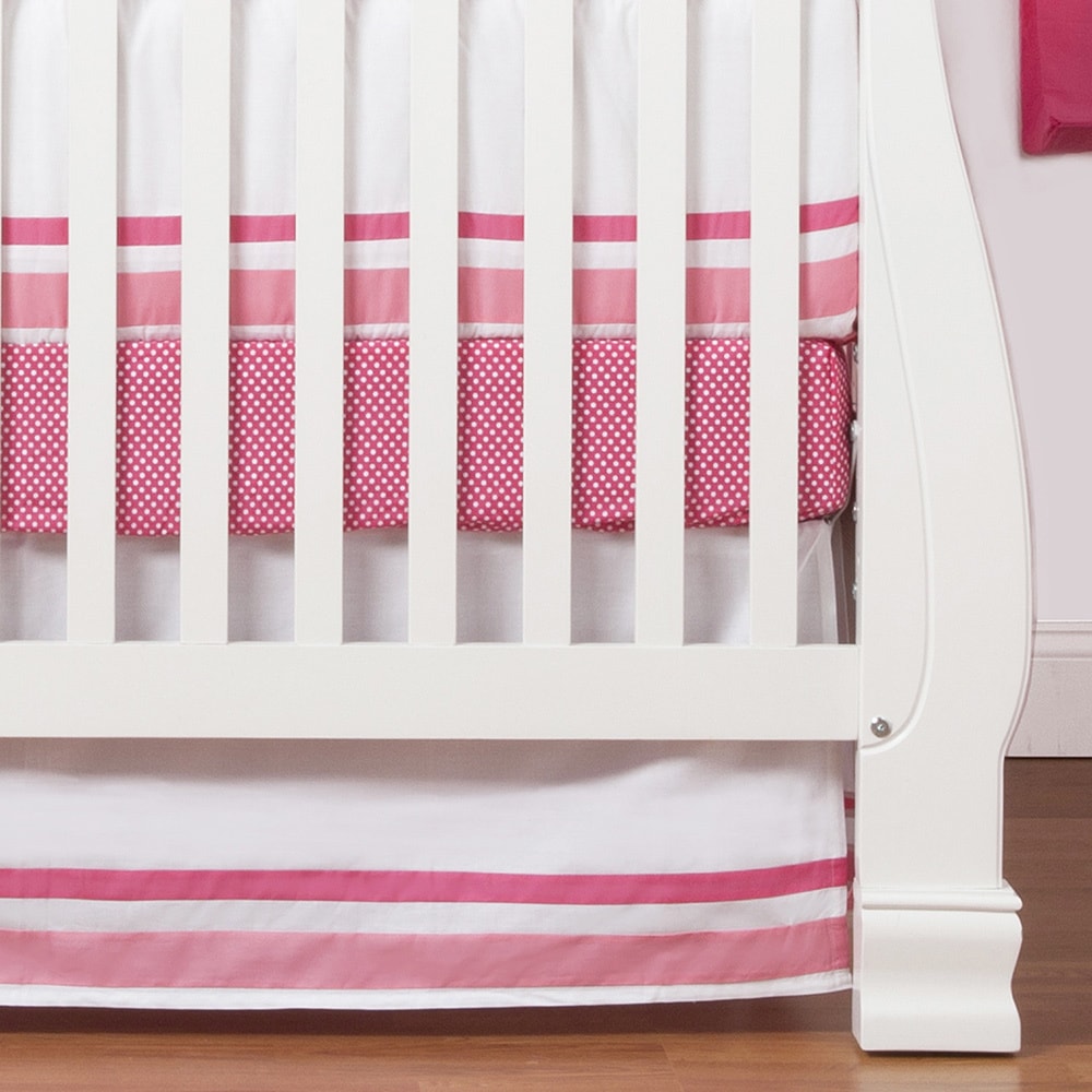 Shop Simplicity Hot Pink 4 Piece Crib Bedding Set Overstock