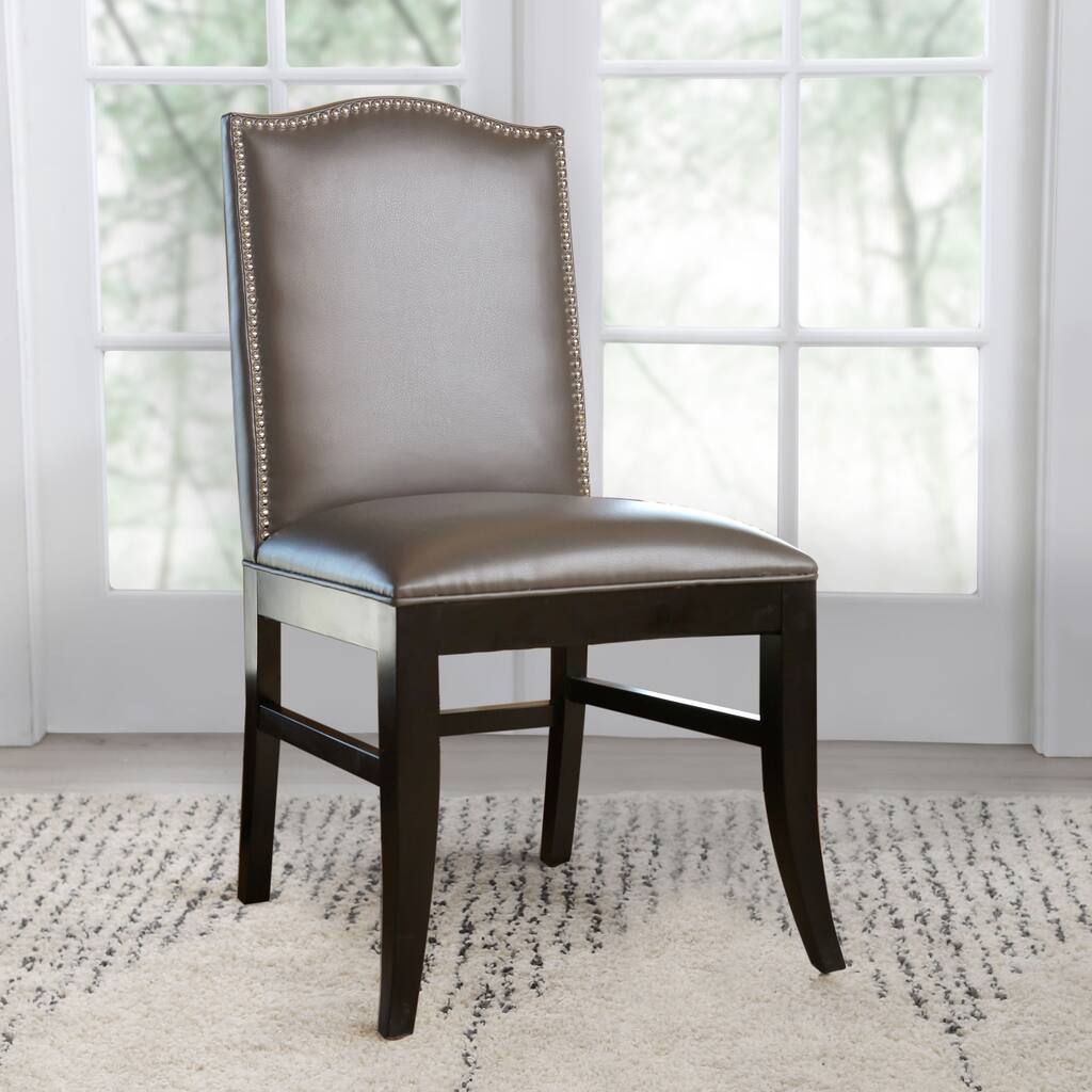 Abbyson Stacy Leather Nailhead Trim Dining Chair