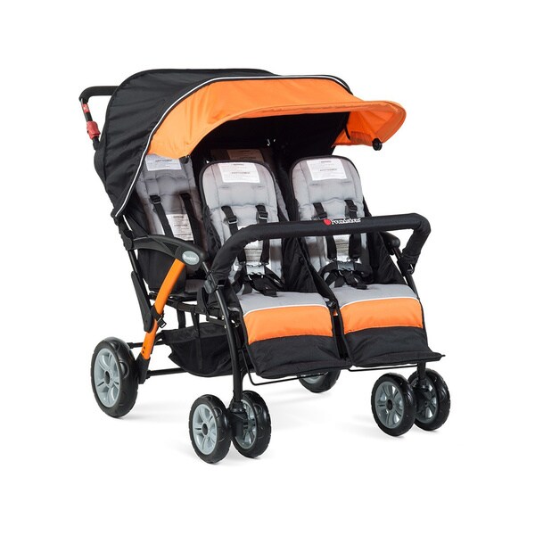 Foundations Quad Sport 4-passenger Stroller in Orange