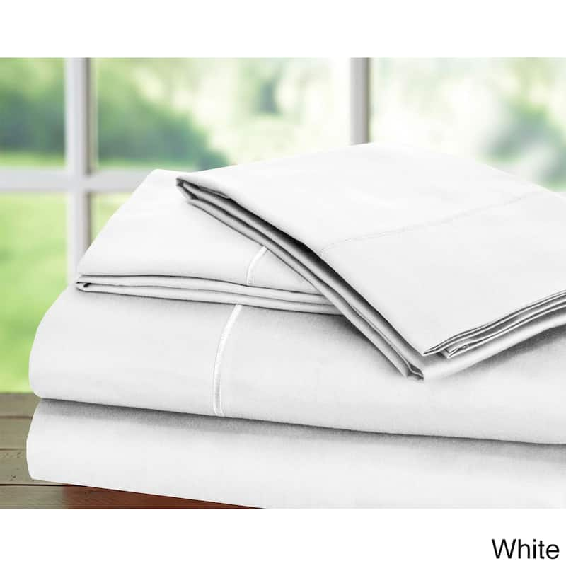 Luxury Sateen Cotton Blend 1,000 TC Deep-pocket Bedsheet Set - White - Queen