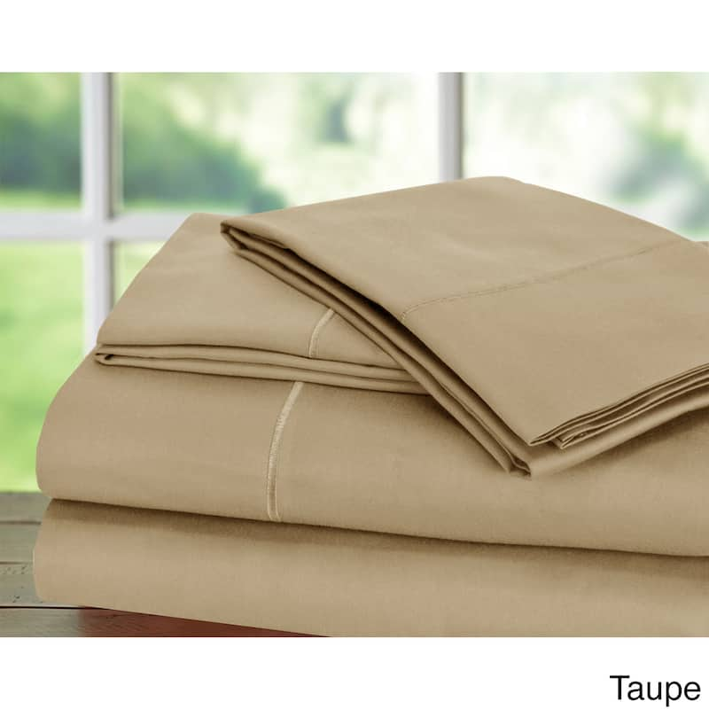 Luxury Sateen Cotton Blend 1,000 TC Deep-pocket Bedsheet Set - Taupe - California King