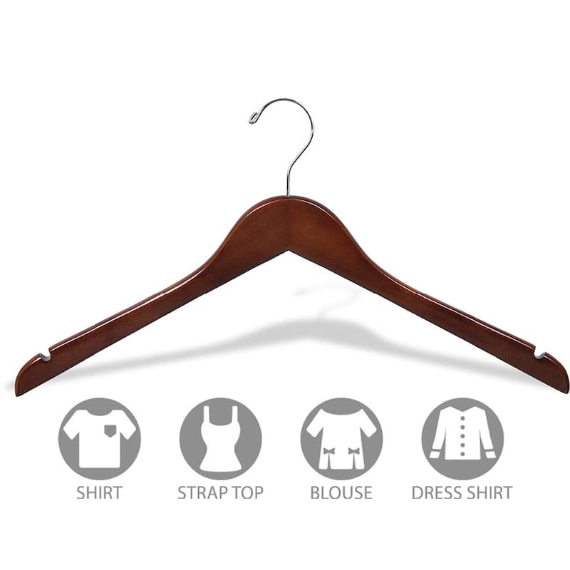 Wooden Walnut Finish Clothes Hanger