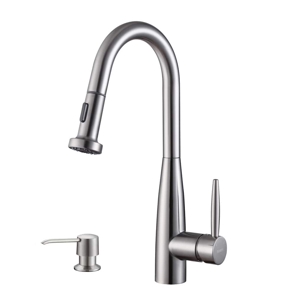 Ruvati RVF1229K1ST Stainless Steel Single-Handle Faucet with Soap Dispenser
