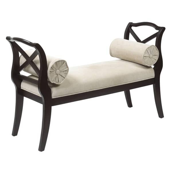 Shop Espresso Yorkville Bench With Bolster Pillows Free Shipping
