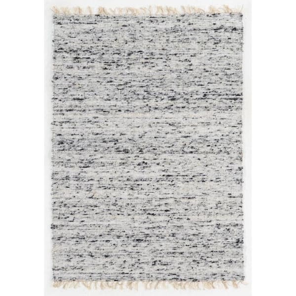 Verginia Berber Boucle Wool Rug - 5'3" x 7'6" - Ivory/Black