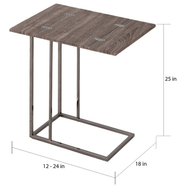 Shop Weathered Grey Finish Expandable Side End Table Overstock 9555040