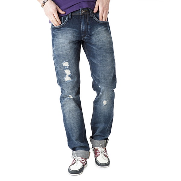 Simple Living High Thinking Jeans Men's Ghetto Blue Ripped Jeans ...