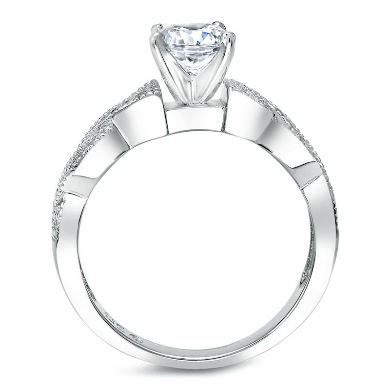 Auriya 14k Gold 1ctw Twisted Vintage Diamond Engagement Ring Set