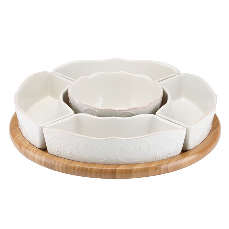 Lenox French Perle White 6-piece Lazy Susan Server