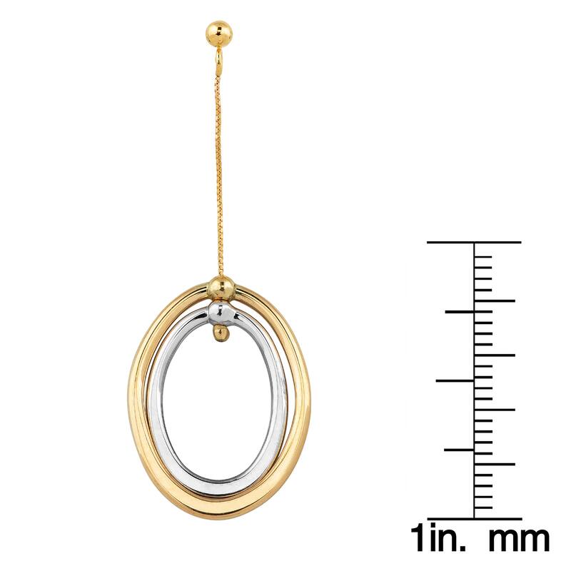 Fremada 10k Two-tone Gold Graduated Ovals Drop Earrings