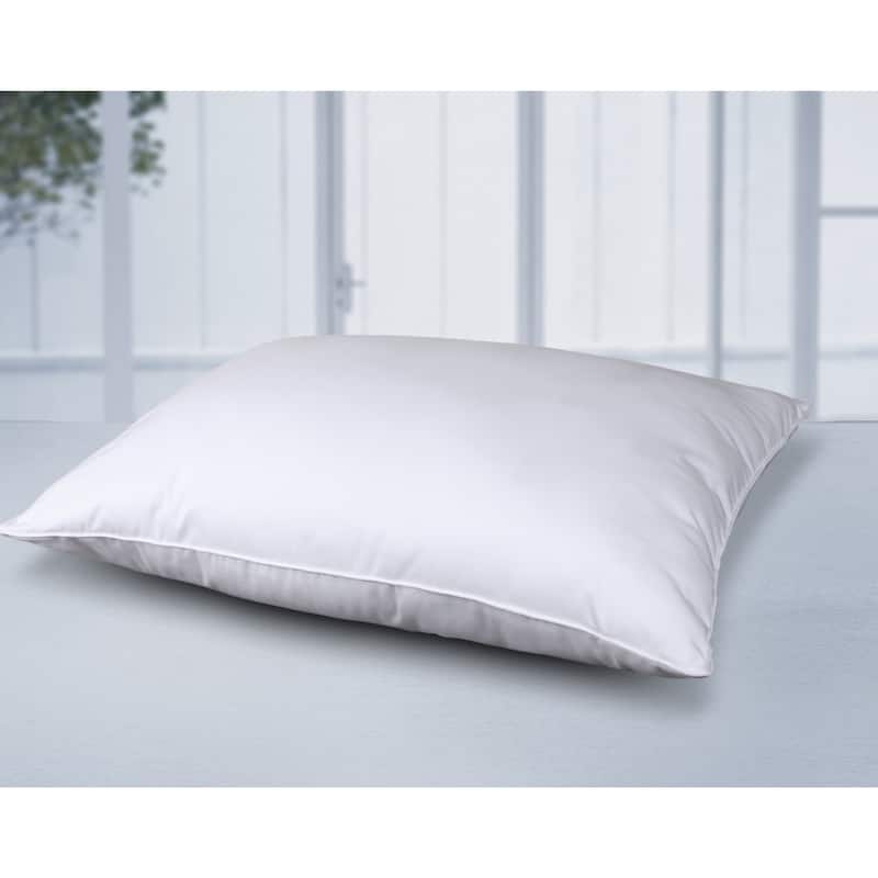 Cottonloft Self-Cooling Multi Position Feather Core and Cotton Filled Soft Bed Pillow with Cotton Cover - White