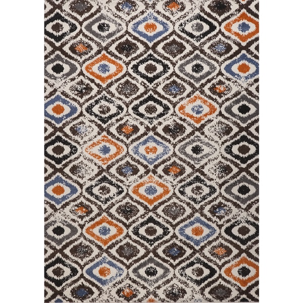 Multi colored Diamond Estella Turkish Area Rug (6 x 8)  