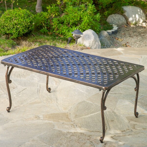 Christopher Knight Home McKinley Outdoor Cast Coffee Table Overstock