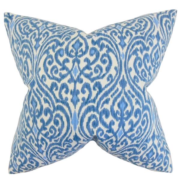 slide 2 of 2, Ennis Ikat Feather Filled Blue Throw Pillow