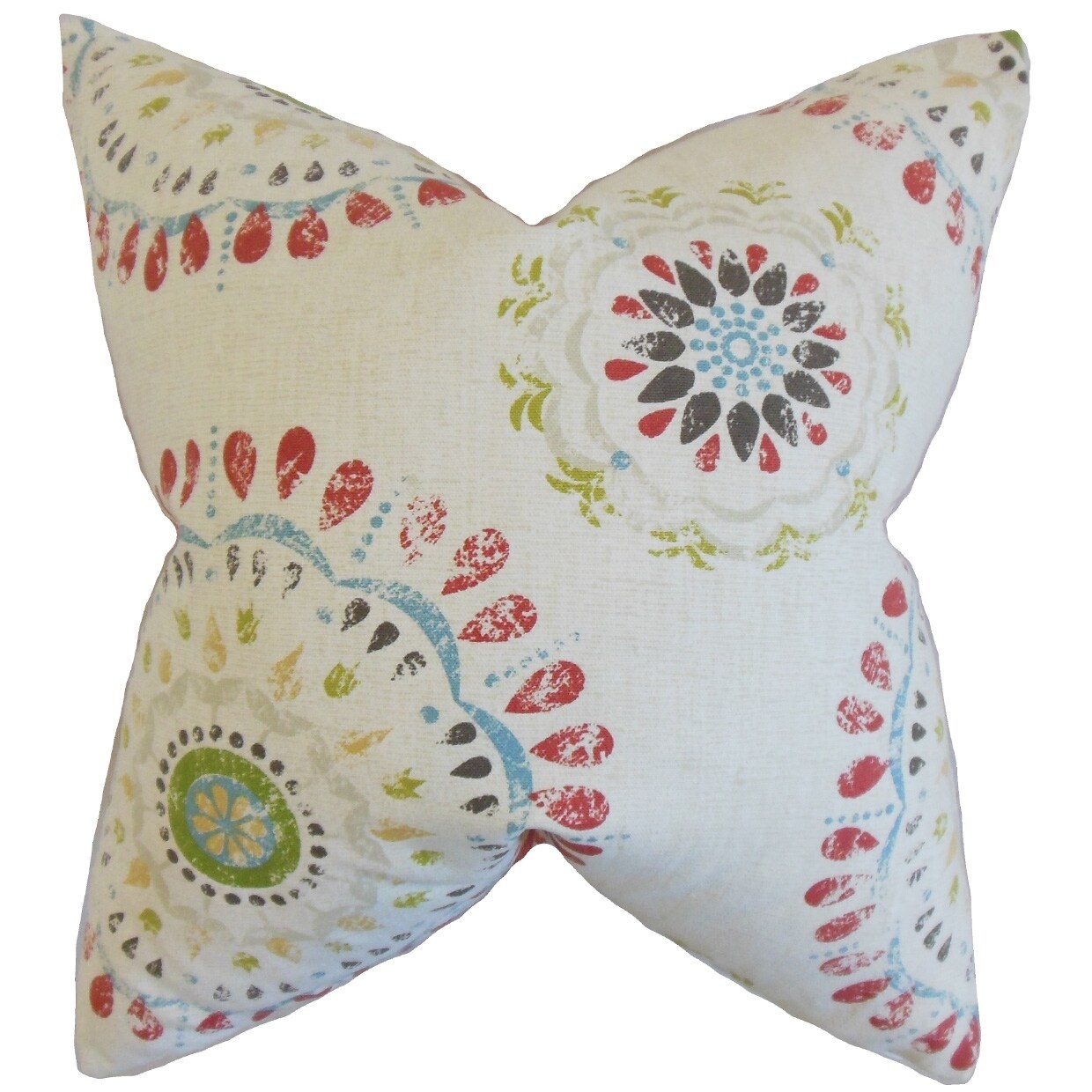 Shop Hali Geometric Feather Filled Coral Throw Pillow On Sale Free