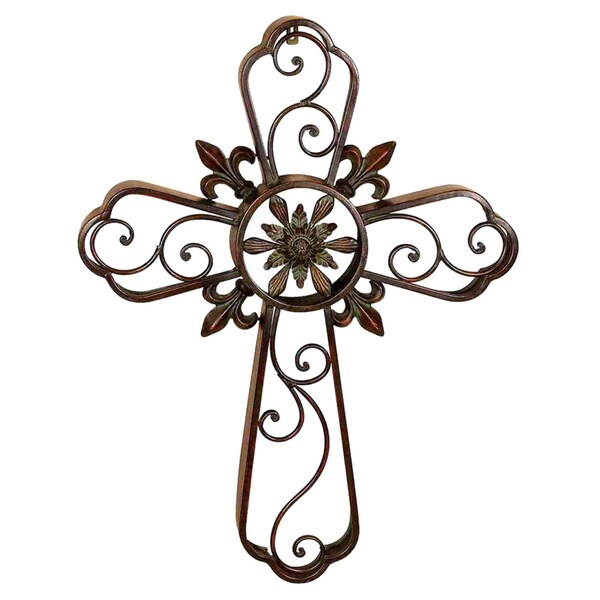 Metal Cross Filigree Decoration - 16738175 - Overstock.com Shopping ...