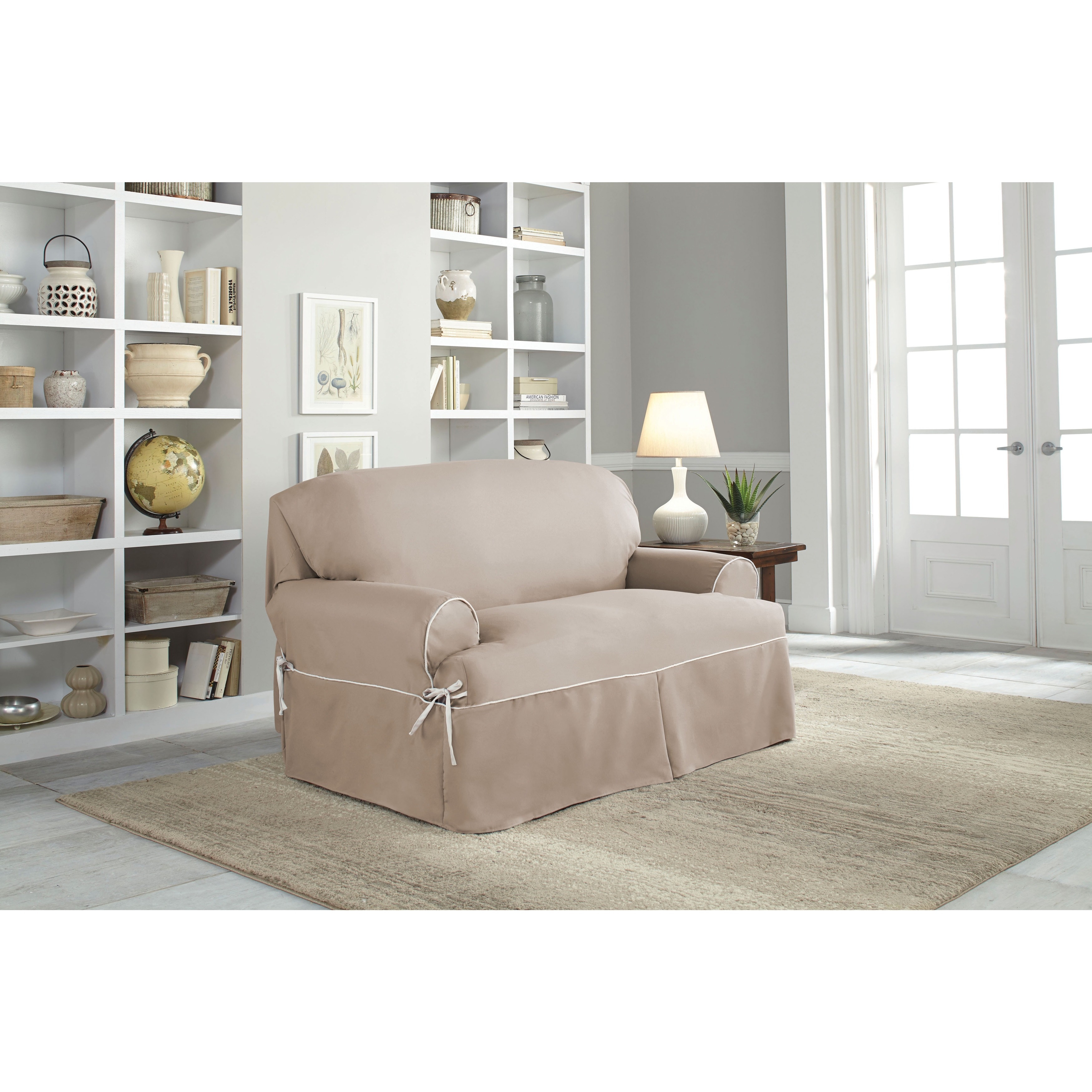 Grey t clearance cushion sofa slipcover