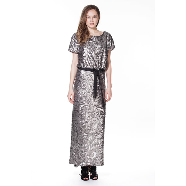 Von Ronen New York Womens Sequined Maxi Dress  ™ Shopping