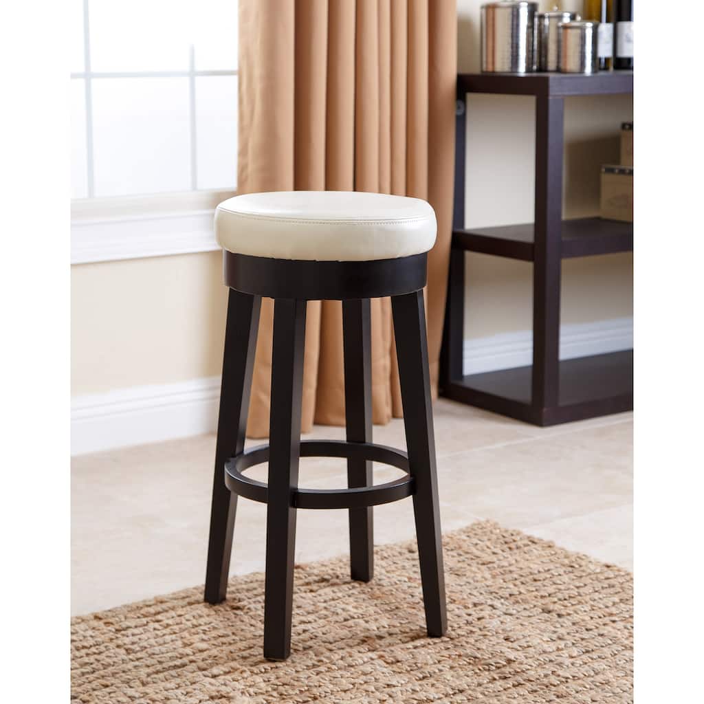 Abbyson Camila 26 inch Ivory Bonded Leather Counter Stool