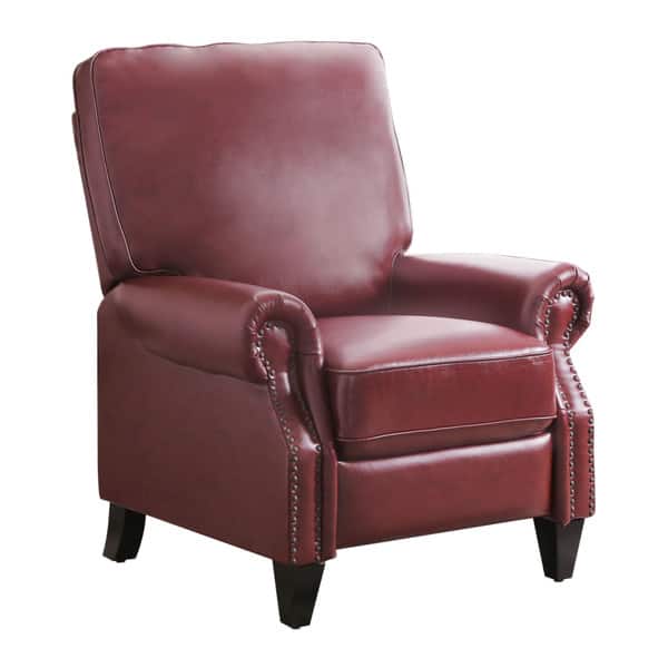 Abbyson Carla Bonded Leather Pushback Recliner On Abbyson Carla Bonded Leather