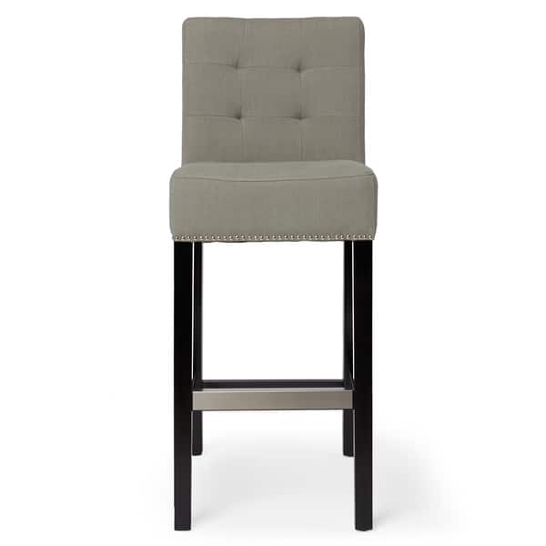 Abbyson Masimo 30 Inch Grey Linen Bar Stool Overstock 9557854