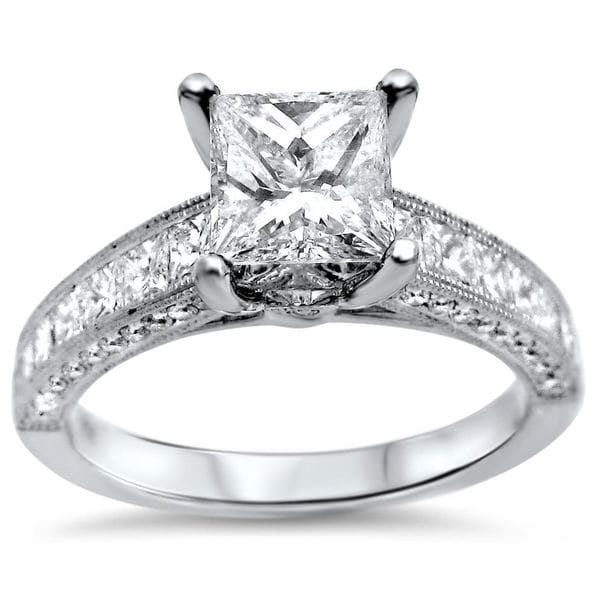 Noori 18k White Gold 2 1/6ct Princess-cut Diamond Engagement Ring