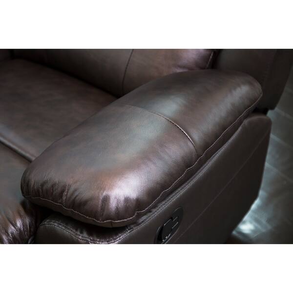 Shop Abbyson Westwood Brown Leather 3 Piece Living Room Reclining