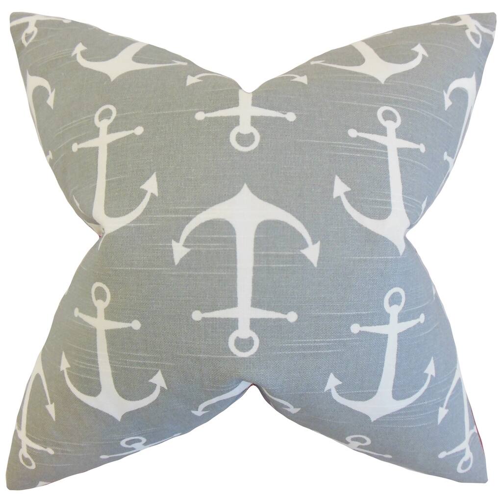 Gish Grey Coastal 18-inch Feather Filled Throw Pillow