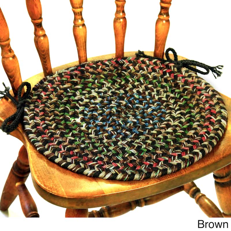 Katie Braided Chair Pads by Rhody Rug (Set of 4) - Set of 4 - Brown