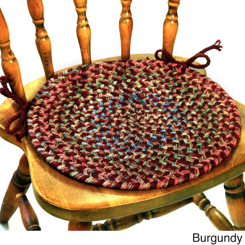 Katie Braided Chair Pads by Rhody Rug (Set of 4) - Set of 4 - Burgundy