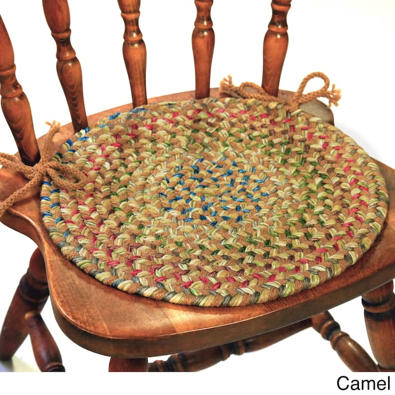 Katie Braided Chair Pads by Rhody Rug (Set of 4) - Set of 4 - Camel