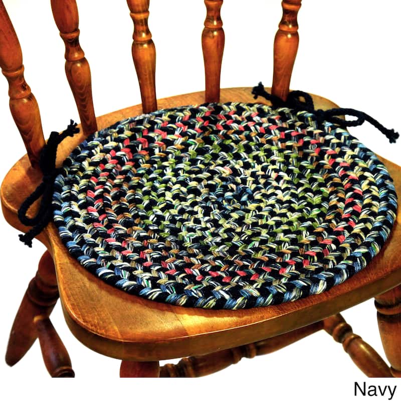 Katie Braided Chair Pads by Rhody Rug (Set of 4) - Set of 4 - Navy
