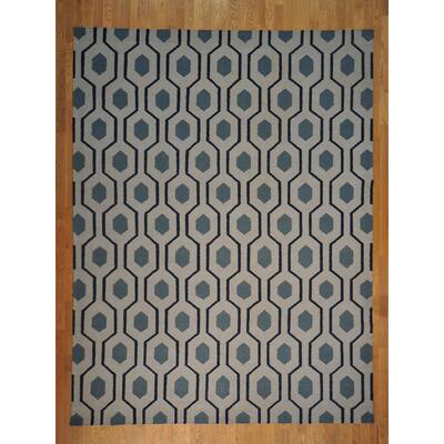 Flat Weave Durie Kilim Hand-woven Rug (9'1 x 12')