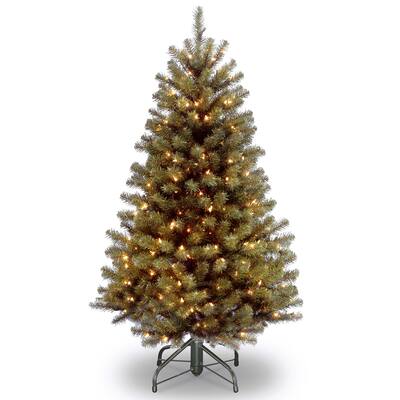 North Valley Spruce Hinged 4.5-foot Tree with 200 Clear Lights-UL