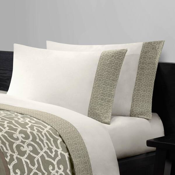 N Natori Fretwork 300 Thread Count Cotton Sheet Set Bed Bath & Beyond