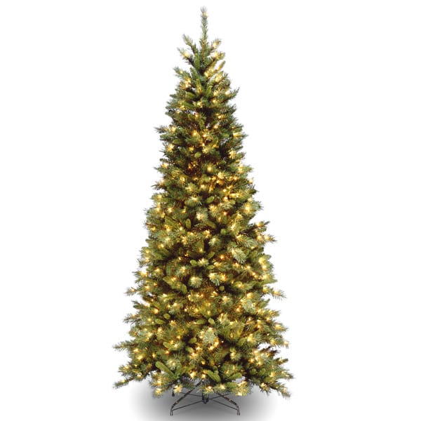 Tiffany Slim Fir Hinged 7.5-foot Tree with 550 Clear Lights-UL ...