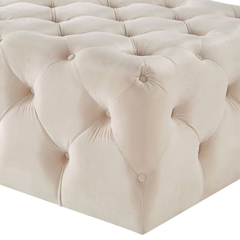 Knightsbridge Rectangular Tufted Ottoman with Casters by iNSPIRE Q Artisan