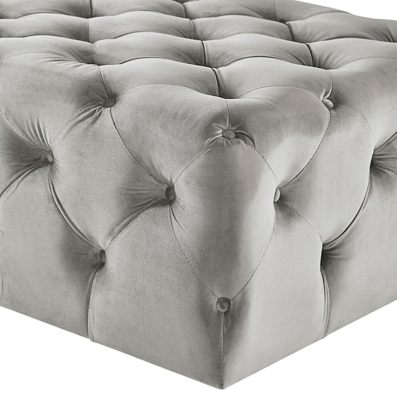 Knightsbridge Rectangular Tufted Ottoman with Casters by iNSPIRE Q Artisan