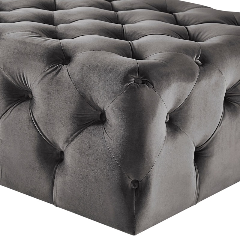 Knightsbridge Rectangular Tufted Ottoman with Casters by iNSPIRE Q Artisan