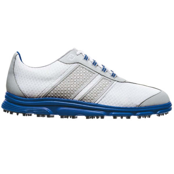 FootJoy Mens FJ Superlites CT Spikeless White/Grey/Blue Golf Shoes