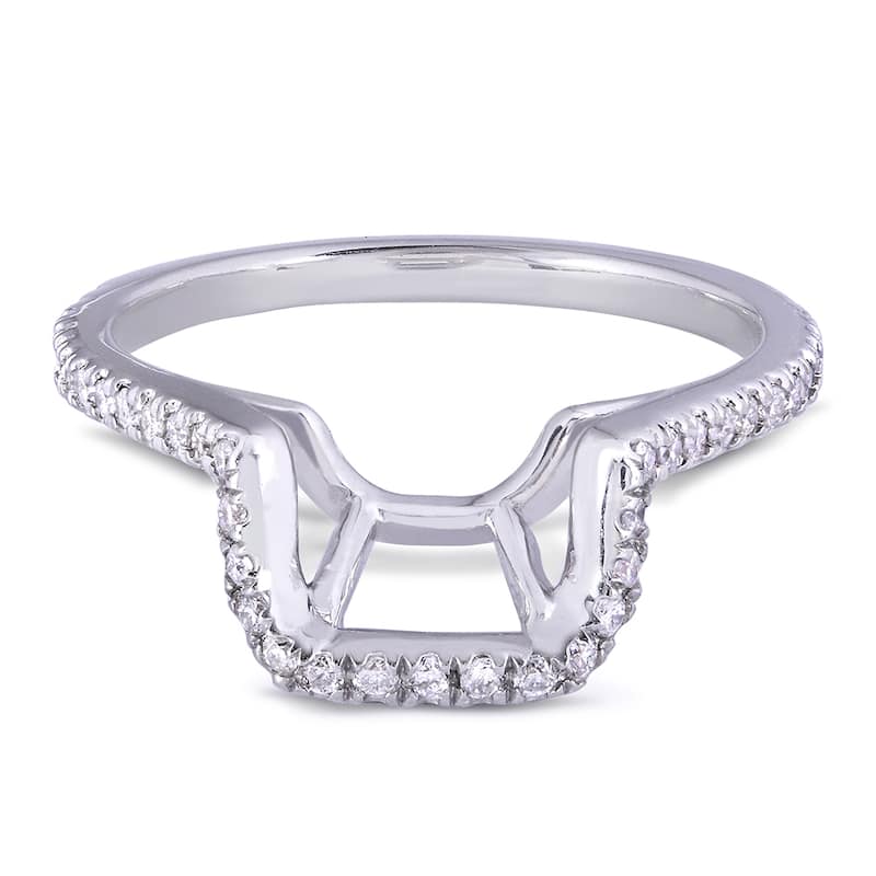 Annello by Kobelli 14k White Gold 1/5ct TDW Curved Diamond Wedding Band
