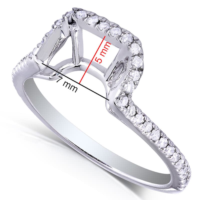 Annello by Kobelli 14k White Gold 1/5ct TDW Curved Diamond Wedding Band
