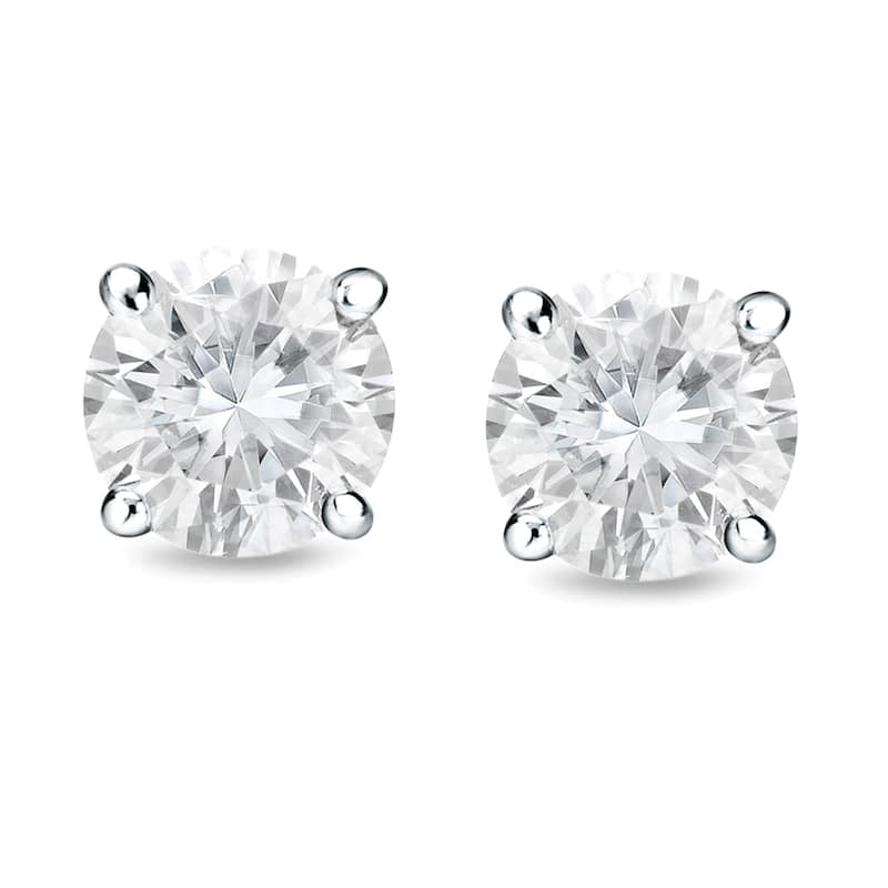 14k Gold 3/4ct TDW Locking Back Round Diamond Stud Earrings by Auriya (H-I, SI1-SI2)
