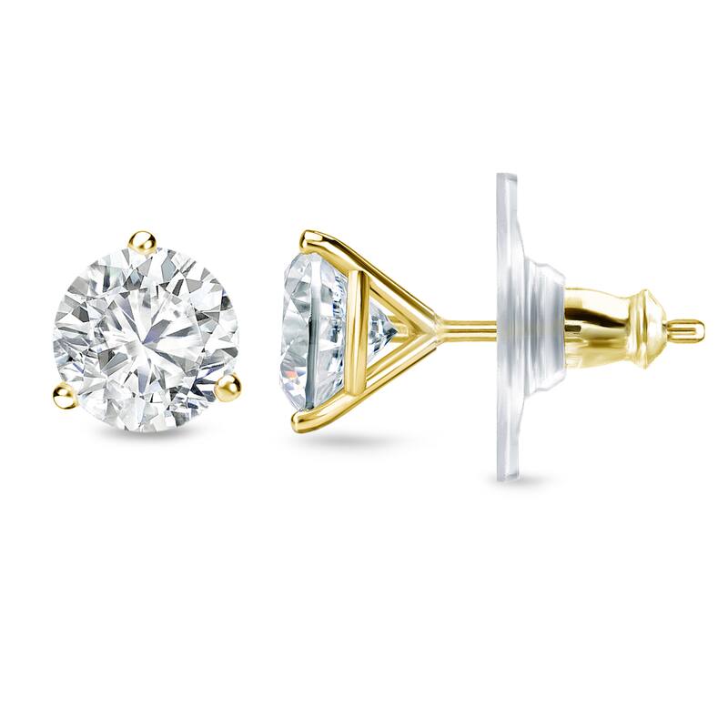 Auriya 1 2/5ctw Martini-set Diamond Stud Earrings 14k Gold Certified