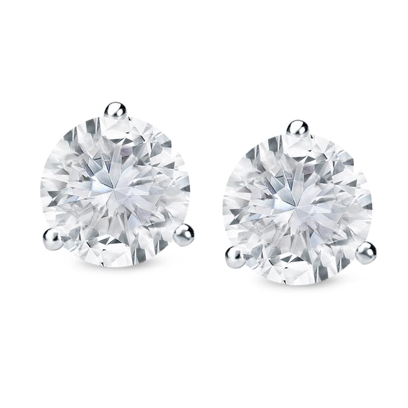Auriya 1 2/5ctw Martini-set Diamond Stud Earrings 14k Gold Certified