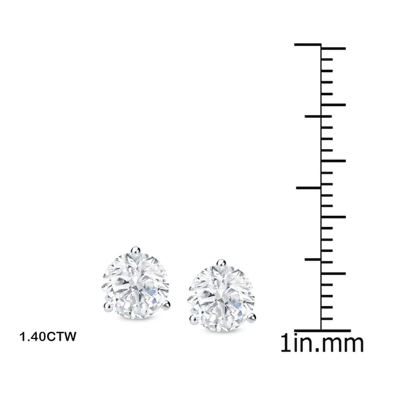 Auriya 1 2/5ctw Martini-set Diamond Stud Earrings 14k Gold Certified
