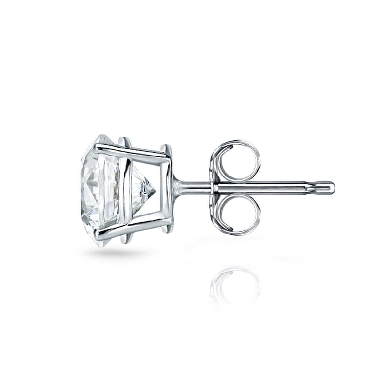 Auriya 2 carat TW Certified Round Diamond Stud Earrings 14k Gold Locking Back - H-I, SI1-SI2